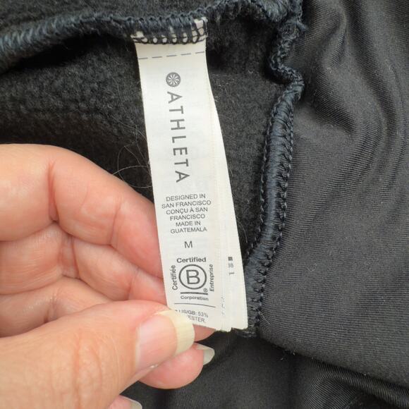 Athleta Altitude Polartec 1/4 Zip Sweatshirt Size MEDIUM Black  Cold Training - Picture 5 of 9